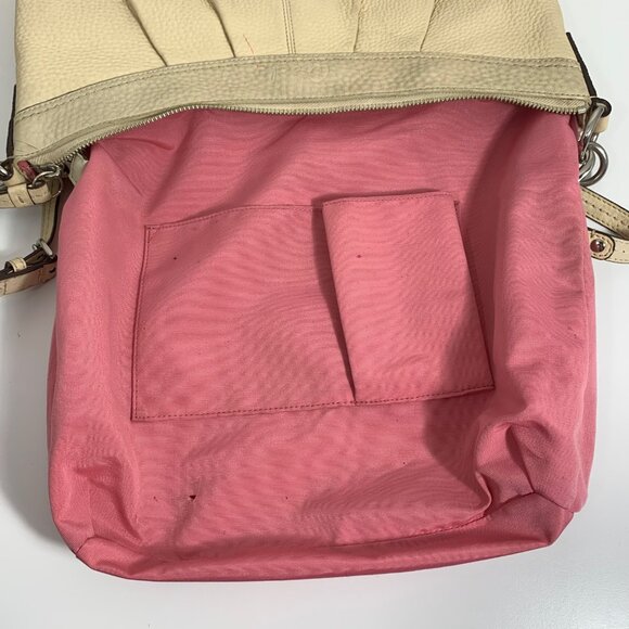 Coach Soho Pleated Pale Yellow Leather Hobo Shoulder Crossbody Bag F13764 w/ Tag - Picture 11 of 12